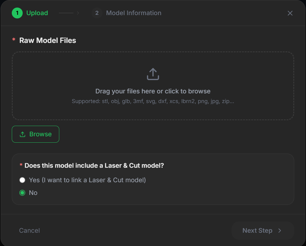 Upload a 3D model